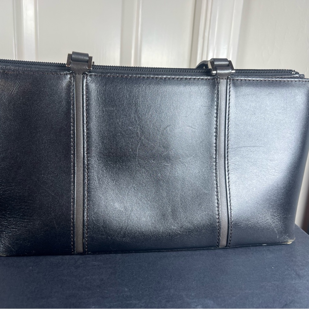 Burberry Black and Dark Brown Leather with Nova Check interior w/box! EUC - Picture 11 of 12